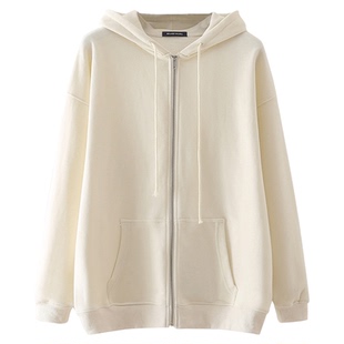 薄荷绿上衣卫衣女韩系小个子外套连帽拉链开衫百搭宽松2025新款