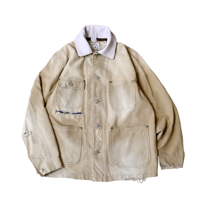 SNFLNG可拆羊皮领水洗做旧夹克