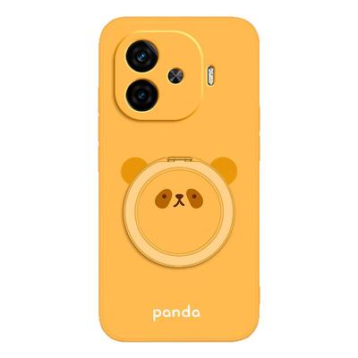 圆脸熊猫适用IQOOZ9手机壳Z9Turbo+新款vivoiqooz9x硅胶vivo套iqoo带支架支点壳男iq00女防摔爱酷iqz十加外壳