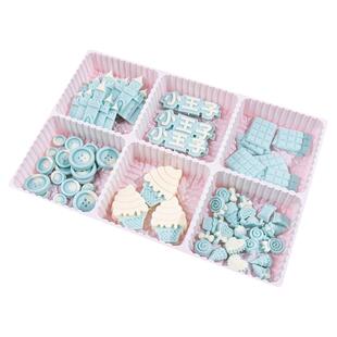 蓝色巧克力蛋糕装饰城堡甜筒冰淇淋糖果我几岁小王子纽扣烘焙专用