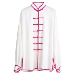 雅鑫男女新款专业太极拳太极服装棉加丝24色武术练功服棉麻白黄色