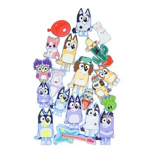 bluey布鲁伊一家玩具周边叠叠乐玩偶过家家公仔讲故事男女生益智