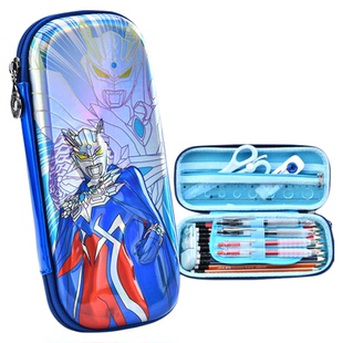 正版奥特曼3D文具盒儿童赛罗铅笔盒小学生大容量笔袋男孩超火网红学霸多功能便携一二年级多层分隔2026新爆款
