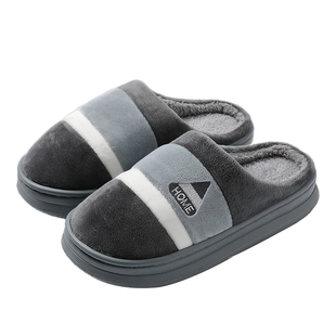 大码男士棉拖鞋冬季外穿2025室内家居厚底保暖防滑毛绒拖鞋男时尚