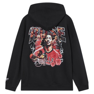 【罗斯联名】MN连帽卫衣公牛队罗斯经典百搭印花运动连帽衫男NBA