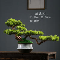 Simulated welcoming pine, Ginkgo pine bonsai, light luxury green plant ornaments, hotel decoration, bionic new Chinese Zen style thumbnail 4