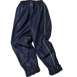 冬季加绒加厚冲锋衣防风白条杠男女小学初高中学生藏青色校服裤子