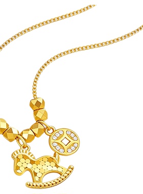 中国珠宝足银马上有钱项链女款