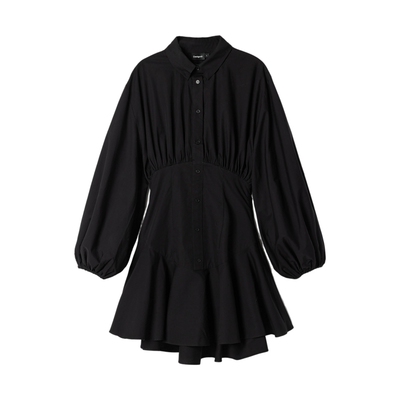 Desigual【Stella Jean设计师款】法式显瘦长袖衬衫连衣裙