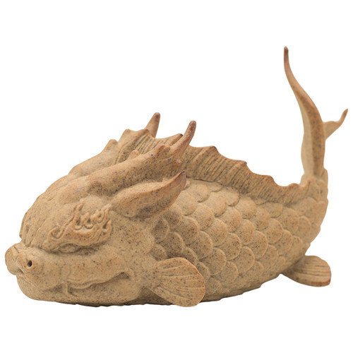 景德镇陶瓷龙鱼茶宠摆件精品可养茶桌鱼缸造景山海经文创麒麟貔貅