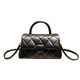 香港品牌包包女款2025新款黑色菱格手提小包高级感单肩斜挎小方包