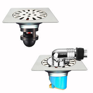 不锈钢方形9.0/9.5/9.8地漏卫生间浴室洗衣机两用防味防臭芯器
