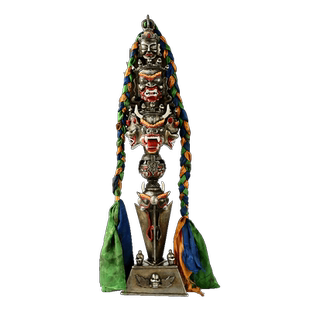 尼泊尔手工秽迹金刚橛室内家用普巴金刚杵大威德牛头五股杵摆件