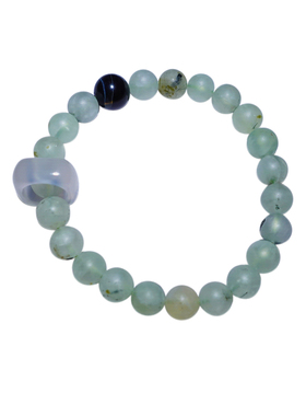 原创天然磨砂葡萄石玉髓跑环手链