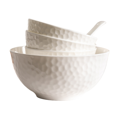 简约小清新家用2人纯白汤碗碗碟