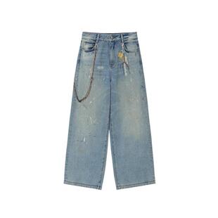 REVAN芮范设计师款复古工业风做旧牛仔裤RL11302149