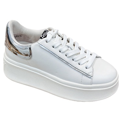 ASH女鞋圆头厚底增高极简小白鞋