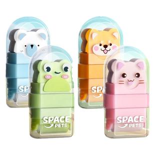 晨光滚轮橡皮擦小学生专用创意卡通动物可爱滚筒橡皮儿童幼儿园安全无毒橡皮擦吸尘器二合一无屑超干净不留痕