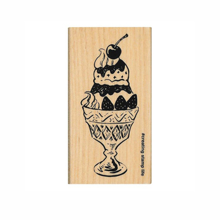 日本KODOMO NO KAO童颜木头印章木制图章手帐本-N I LOVE STAMP