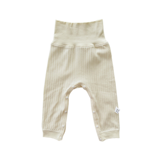 婴儿裤子春秋款a类纯棉小月龄免脱换尿布按扣高腰护肚裤宝宝秋裤