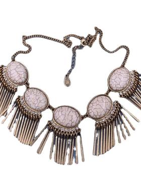 bijoux复古旧小众民族串珠女项链