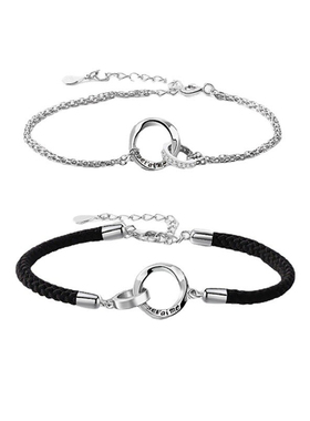 莫比乌斯环手链情侣一对纯银