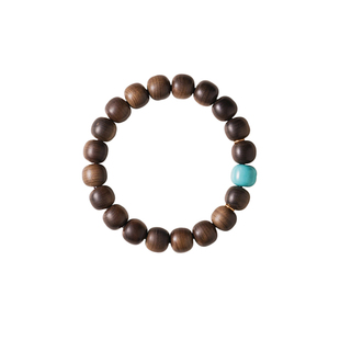 山晓·原创「景淮·景禧」阴沉老山檀天然檀木绿松石南红手串女款