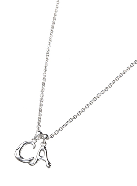 纹砖字母情侣纯银项链