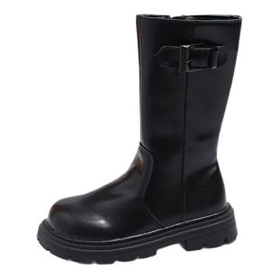 女童小公主长靴2025冬季新款女宝加绒长筒靴秋冬款儿童棉靴中大童