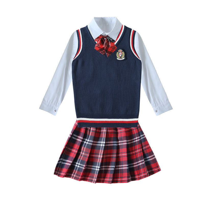 儿童合唱服校服春秋装套装长短袖英伦学院风演出服一年级幼儿园服