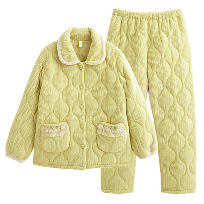 女生法兰绒夹棉家居服套装