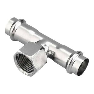 304不锈钢欧标双卡压内丝三通接头饮用水给水德标卡压式配件316L