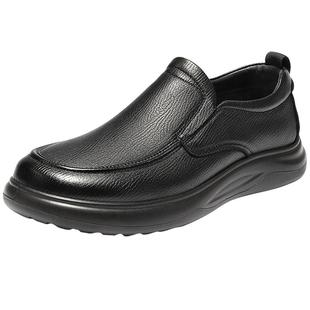 森达休闲皮鞋2025冬新款软面羊皮革男鞋商务套脚通勤单鞋JDZ73DM5