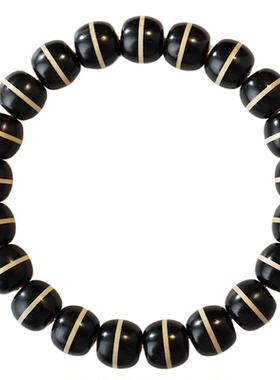 许多福 一线天天然嵌牛角隼卯珠手串珠串国潮风男女情侣同款手链