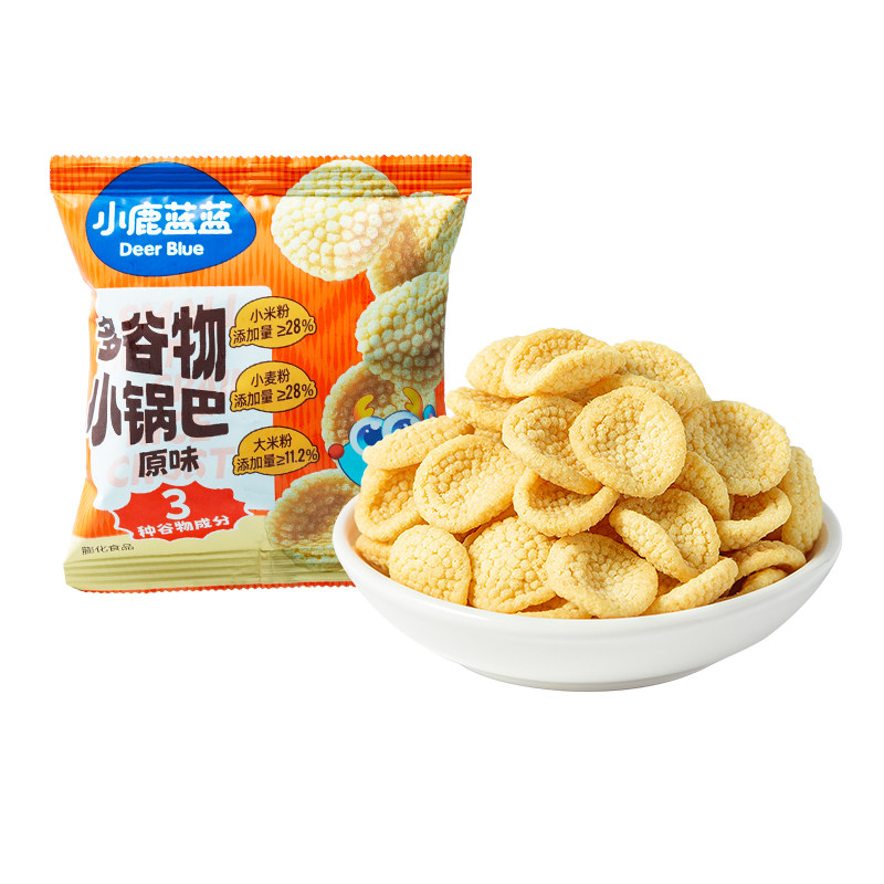 u先【小鹿蓝蓝多谷物小锅巴】米饼儿童零食解馋饼干0反式脂肪酸