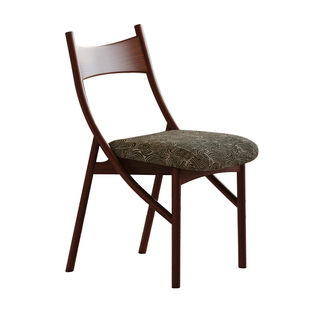 轻奢家用小户型实木休闲椅单人靠背椅中古设计师椅子中古风猫耳椅