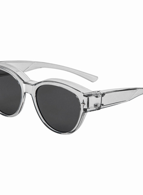 高级感透灰近视专用猫眼墨镜套镜