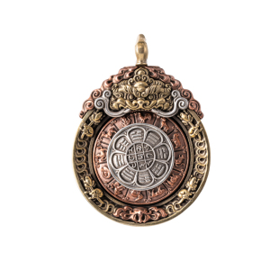 琢匠九宫八卦牌吊坠男金刚心系列藏传可旋转手把件饰品项链配件