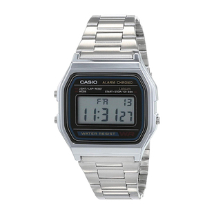 卡西欧casio小方块手表男表女表学生网红小银块电子表A158WA-1D