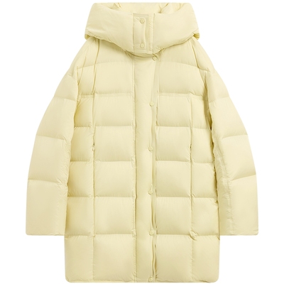 KBNE中长款加厚立领连帽泡芙羽绒服女2025冬季新款宽松显瘦面包服