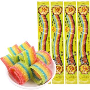 阿尔卑斯珍宝珠酸条糖果软糖酸甜果汁长条彩虹橡皮糖儿童小零食