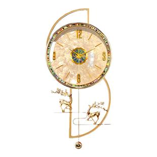 2025新款贝壳高级感挂钟客厅挂墙装饰时钟表家用轻奢高端大气挂表