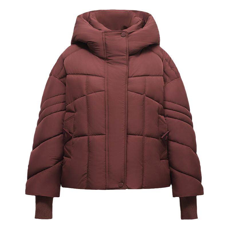 实拍羽绒棉服2024冬季新款韩版短款时尚加厚宽松连帽面包服外