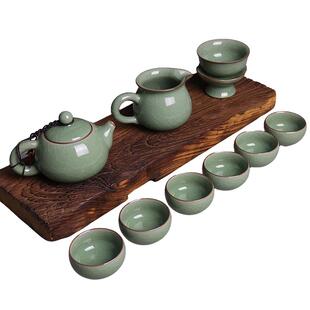 龙泉窑唐宫青瓷中式陶瓷功夫茶具整套茶杯西施壶茶具送礼礼盒套装