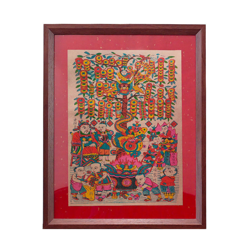 杨家埠木版年画画框纯手工印制