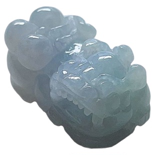 天然A货翡翠油绿霸王貔貅手链缅甸老坑扭头皮丘吊坠清新入财手串