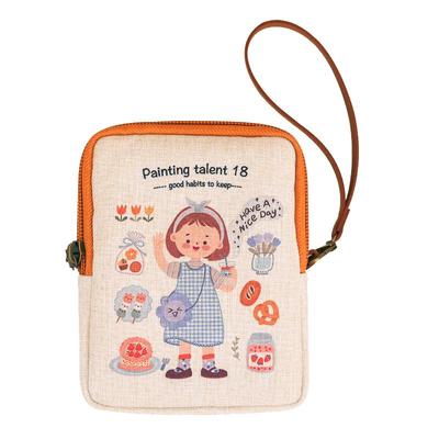 原创卫生巾收纳包大容量棉麻布艺