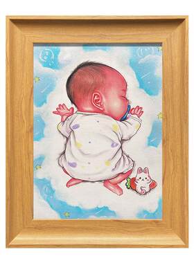 纪念品胎毛画DIY宝宝周岁纪念品
