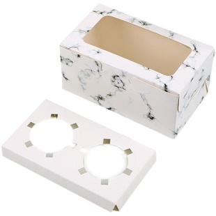 单粒玛芬杯2/4/6粒手提纸杯蛋糕包装盒CUPCAKE牛皮甜品盒子包装盒