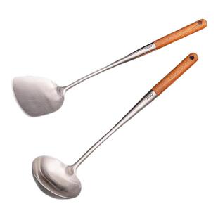 爱仕达锅铲炒菜铲子勺子316L不锈钢加厚长柄厨房厨具铁铲汤勺套装